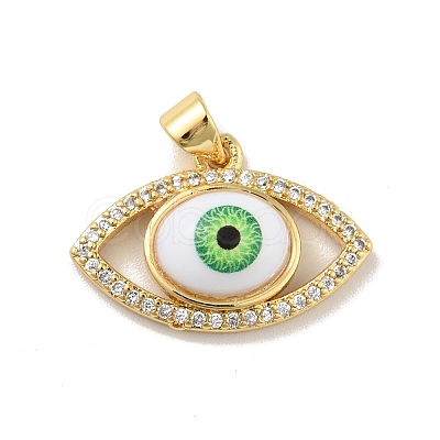 Brass Micro Pave Cubic Zirconia Pendants KK-B059-40G-C-1