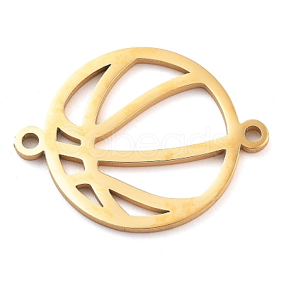 304 Stainless Steel Hollow Sport Ball Connector Charms STAS-M076-11G-1