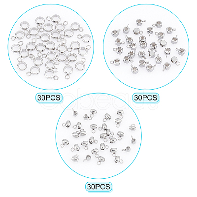 60Pcs 3 Style 304 Stainless Steel Tube Bails STAS-DC0008-23-1