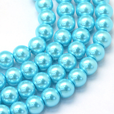 Baking Paint Pearlized Glass Pearl Round Bead Strands HY-Q003-6mm-48-1