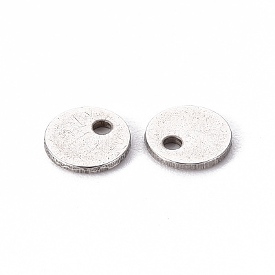 Non-Tarnish 201 Stainless Steel Stamping Blank Tag Pendants STAS-T058-6mm-P-1