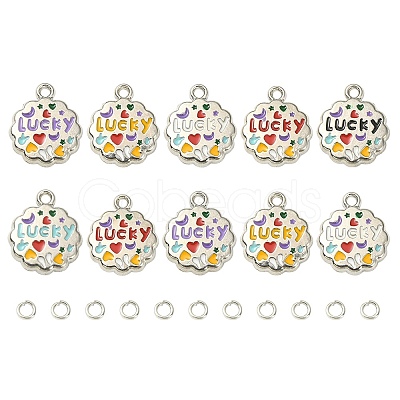 10Pcs Alloy Enamel Pendants ENAM-YW0002-91-1