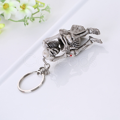 Skull Sitting on Toilet Pendant Keychain SKUL-PW0004-44-1