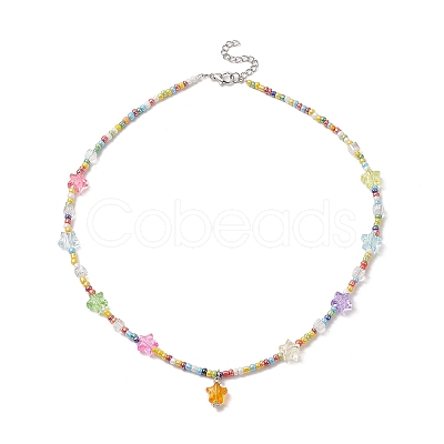 Glass Seed Beaded Necklaces NJEW-JN04261-1