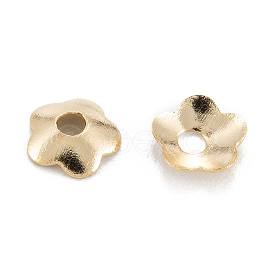 5-Petal Brass Bead Cap X-KK-D063-13G-1