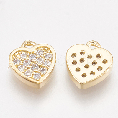 Brass Cubic Zirconia Charms KK-T035-31-1