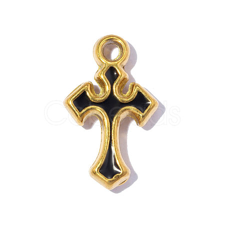 304 Stainless Steel with Black Enamel Charms SA-OY002-21G-1