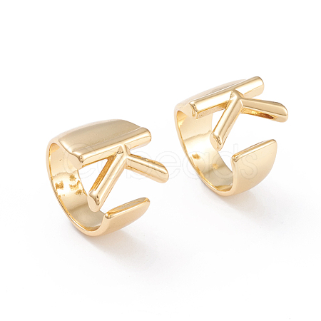 Brass Cuff Rings RJEW-L097-06K-1