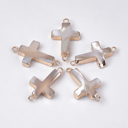 Electroplate Trochus Shell Links connectors SSHEL-S263-28-1