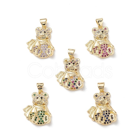 Brass Micro Pave Cubic Zirconia Pendants KK-M240-16-1