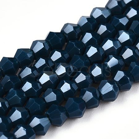 Opaque Solid Color Electroplate Glass Beads Strands EGLA-A039-P2mm-A09-1