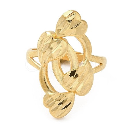 Light Gold Brass Adjustable Rings for Women RJEW-A022-01E-1