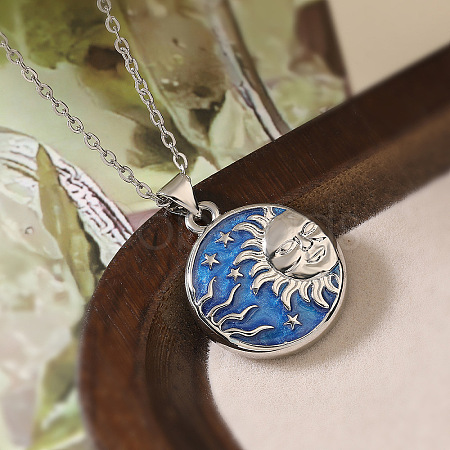 Brass with Enamel Pendant Necklaces NJEW-Z088-04P-1