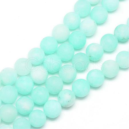 Natural White Jade Bead Strands G-R297-10mm-56-1