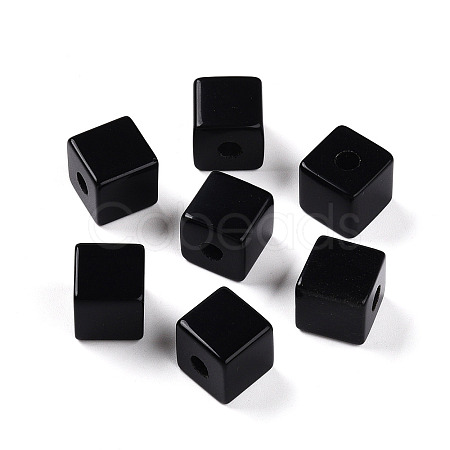 Natural Black Obsidian European Beads G-N345-07A-01-1