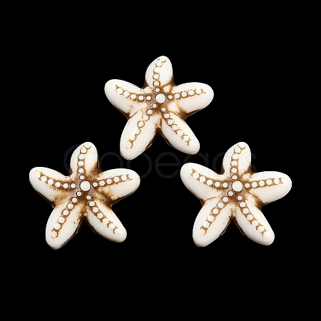 Ocean Theme Spray Painted Opaque Acrylic Beads ACRP-F003-02E-1