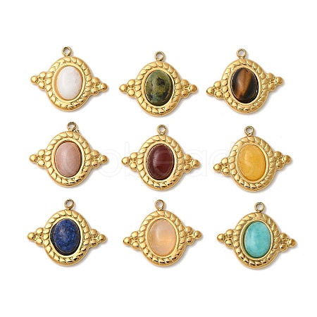 Natural Mixed Stone Pendants STAS-F312-11G-1