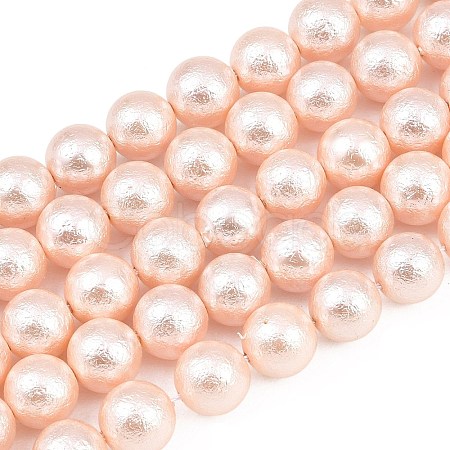 Wrinkle Textured Shell Pearl Beads Strands BSHE-E016-10mm-09-1