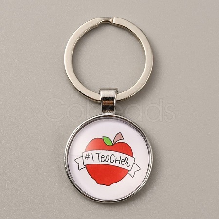 Teacher's Day Time Gem Keychain KEYC-WH0029-51C-P-1