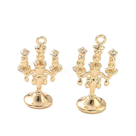 Brass Micro Pave Clear Cubic Zirconia Pendants KK-K351-75G-1