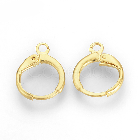 Brass Huggie Hoop Earring Findings X-KK-R071-08G-1