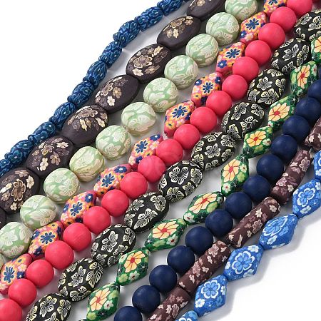 Handmade Polymer Clay Beads Strands CLAY-G107-01-1