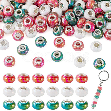 150Pcs Opaque Resin European Beads RESI-TA0004-61D-1