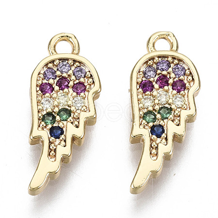 Brass Micro Cubic Zirconia Charms KK-N231-120-NF-1