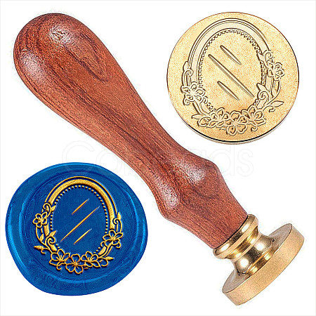 Golden Plated Brass Sealing Wax Stamp Head AJEW-WH0208-916-1