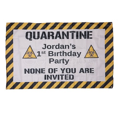 Polyester Quarantine Birthday Decorations Banner X-AJEW-WH0114-22-1