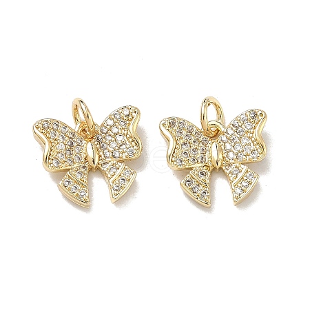 Brass Micro Pave Cubic Zirconia Pendants KK-D235-19G-05-1