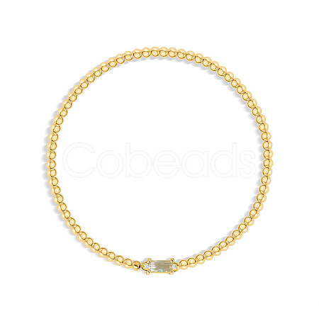 Birthstone 304 Stainless Steel Pave Cubic Zirconia Link Bracelets FS-WG4804B-01-1