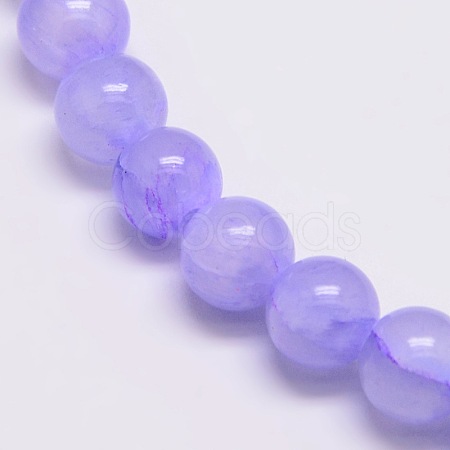 Dyed Natural Green Jade Beads Strands JBS053-6MM-29-1