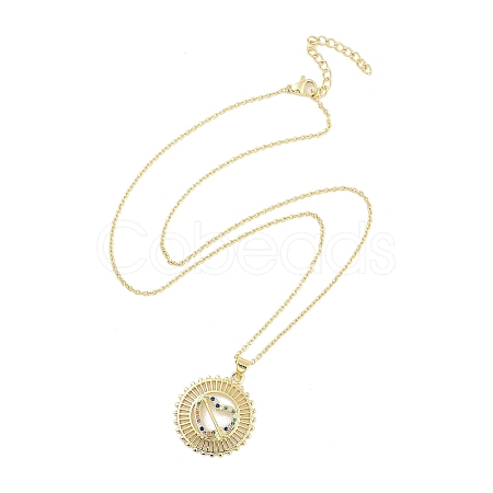 Brass Micro Pave Clear Cubic Zirconia Pendant Necklaces LS-NJEW-Z035-02B-G-1
