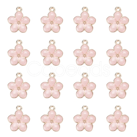 Light Gold Plated Alloy Enamel Pendants X-ENAM-R136-17C-1