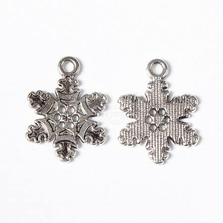 Tibetan Style Alloy Snowflake Pendants EA115Y-1