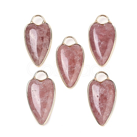 Natural Strawberry Quartz Pendants G-G193-02G-03-1