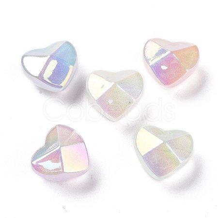 UV Plating Luminous Transparent Acrylic Beads OACR-C001-06-1