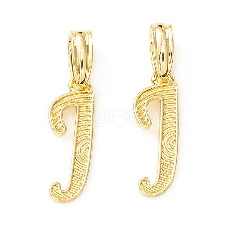 Rack Plating Eco-Friendly Brass Letter Pendants KK-K265-02G-J-1