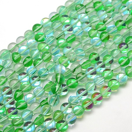 Synthetic Moonstone Beads Strands G-F143-8mm-04-1