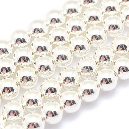 Electroplate Non-magnetic Synthetic Hematite Beads Strands G-L485-01C-S-1