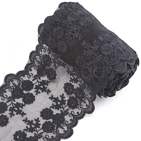 5 Yards Milk Fiber Embroidery Lace Trim Ribbon OCOR-GF0005-14A-1