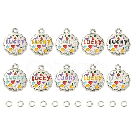 10Pcs Alloy Enamel Pendants ENAM-YW0002-91-1