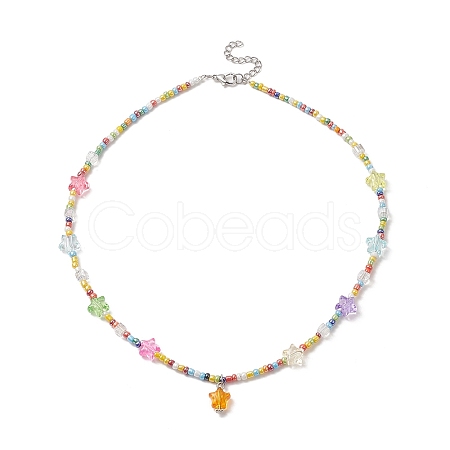 Glass Seed Beaded Necklaces NJEW-JN04261-1