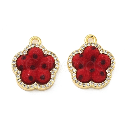 Brass Micro Pave Cubic Zirconia Pendants KK-C158-03C-G-1