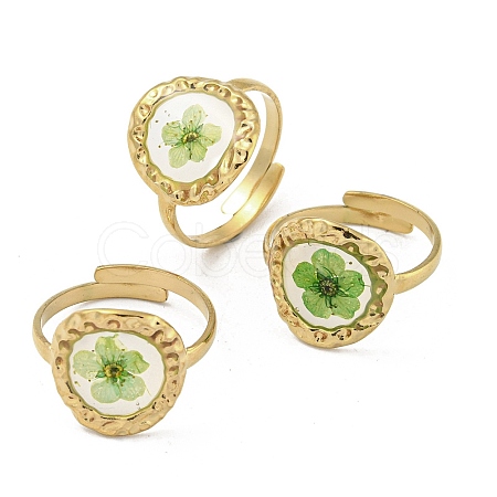 316 Stainless Steel with Epoxy Resin Ring RJEW-Z031-02B-1