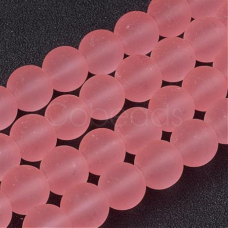 Baking Paint Transparent Glass Bead Strands X-GLAA-S031-10mm-28-1