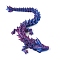 Plastic 3D Printed Dragon Ornaments, Articulated Dragon for Home Office Decoration Desk Toys, Purple, 300mm