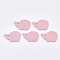 Painted Poplar Wood Cabochons, Elephant, Pink, 18x25x2mm