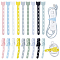 CRASPIRE 18Pcs 9 Colors Multi-Use Silicone Zip Ties, with Cute Cat Button Design, Reusable Headphone Cable Line Bundles Organizer, Curtain Ties, Pastry Mat Binding Bands, Mixed Color, 252x35x7.5mm, Hole: 12.5x5mm, 2pcs/color